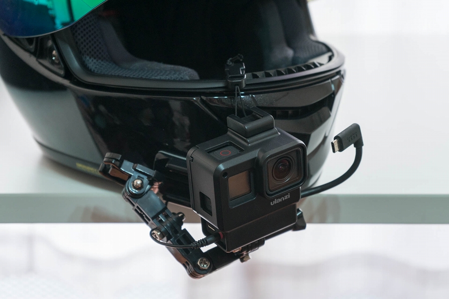ヘルメットにマウントしたgoproの落下防止装置を自作 モトブログ ガジェマガ